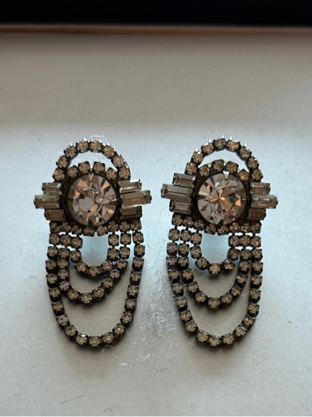 Vintage Costume Rhinestone Earrings